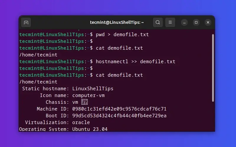 How To Redirect Or Save Output To A File In Linux