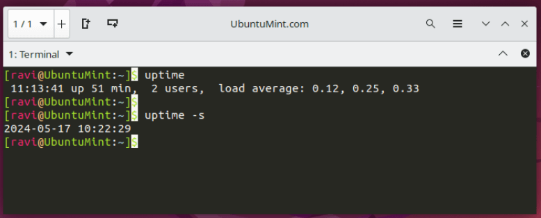 Find Running Time of Ubuntu System