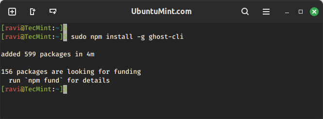 Install Ghost in Ubuntu