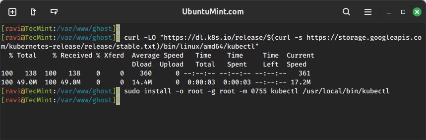 Install Kubectl in Ubuntu
