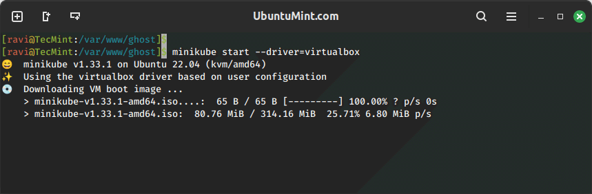 Start Minikube on Ubuntu